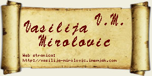 Vasilija Mirolović vizit kartica